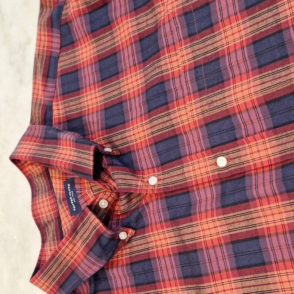 Proper Cloth Custom 5XL Lightweight Flannel Plaid‎ Cotton Button Down Shirt